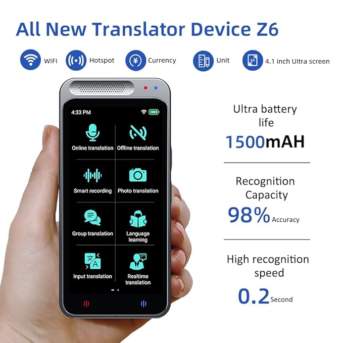 Artificial Intelligence (AI) Translator Device – 138 Languages Real-Time Smart Voice Translator UAE