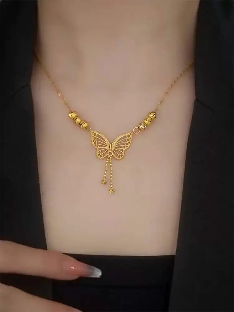 Elegant Gold Butterfly Pendant Necklace in UAE – Lightweight Fashion Jewelry for Women, Daily & Special Occasion Wear
