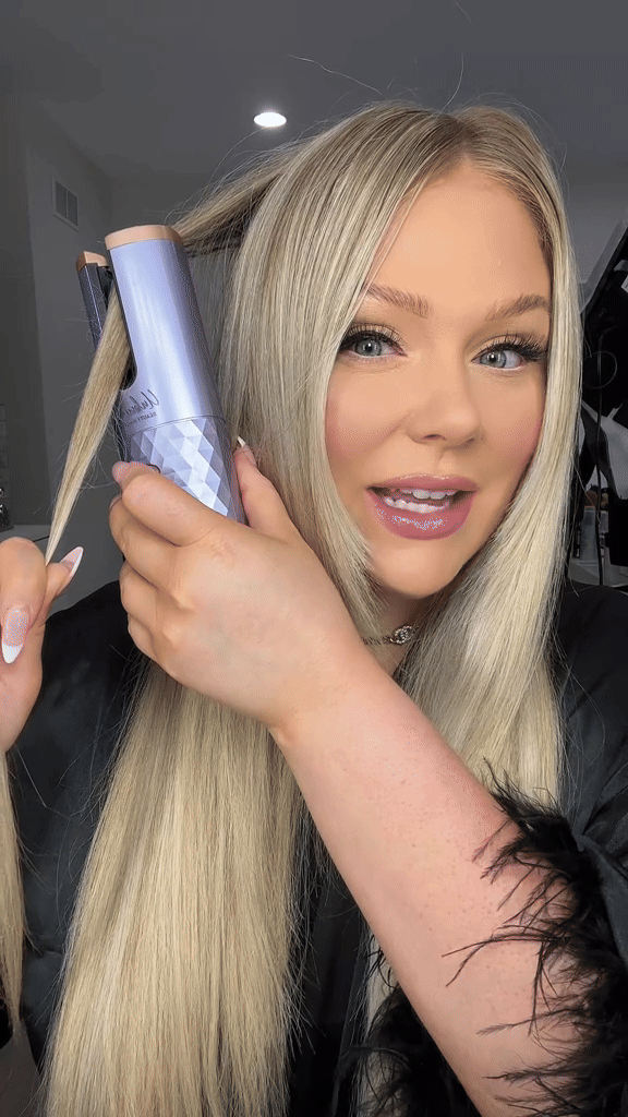 Cordless Automatic Hair Curler – Rechargeable Portable Curling Iron with Digital Temperature Display (UAE)