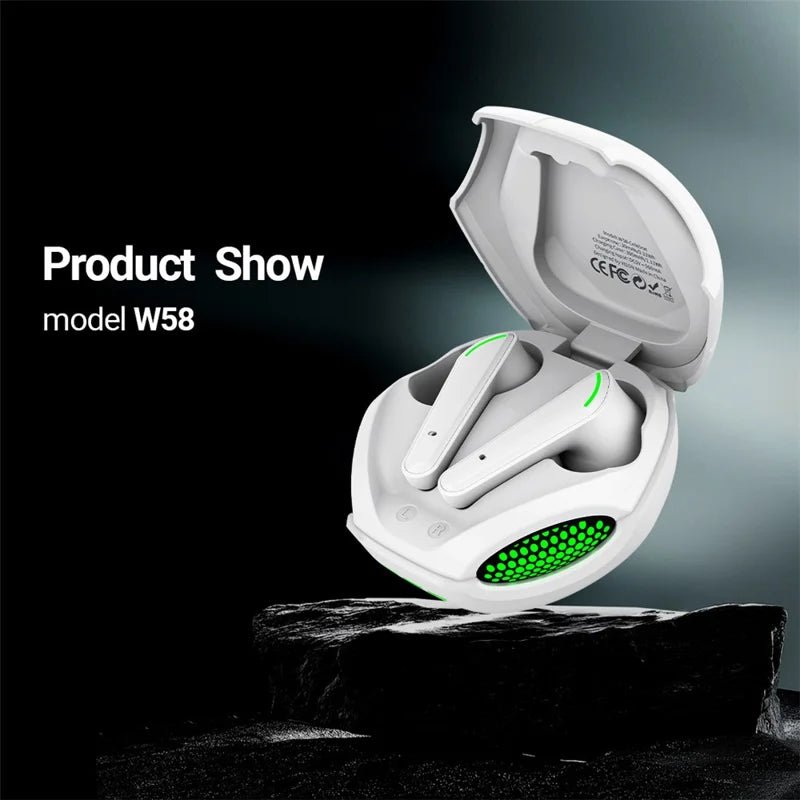 Celebrat W58 TWS Wireless Gaming Headset in UAE – HiFi Stereo Sound, Low-Latency Bluetooth 5.1 Earbuds with LED Lights
